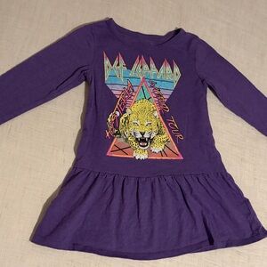 Girls Def Leppard Long Sleeve Dress- 3T